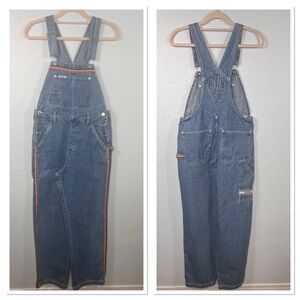 REVOLT RAINBOW DENIM OVERALLS Sz M Cotton Unisex